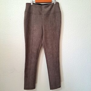Andrew Marc Brown Suede Stretch Pull on Elastic Point Ankle Pants Size Small
